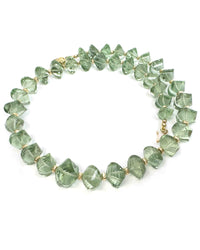 14k Natural Brazilian Prasiolite Statement Necklace