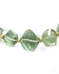 14k Natural Brazilian Prasiolite Statement Necklace