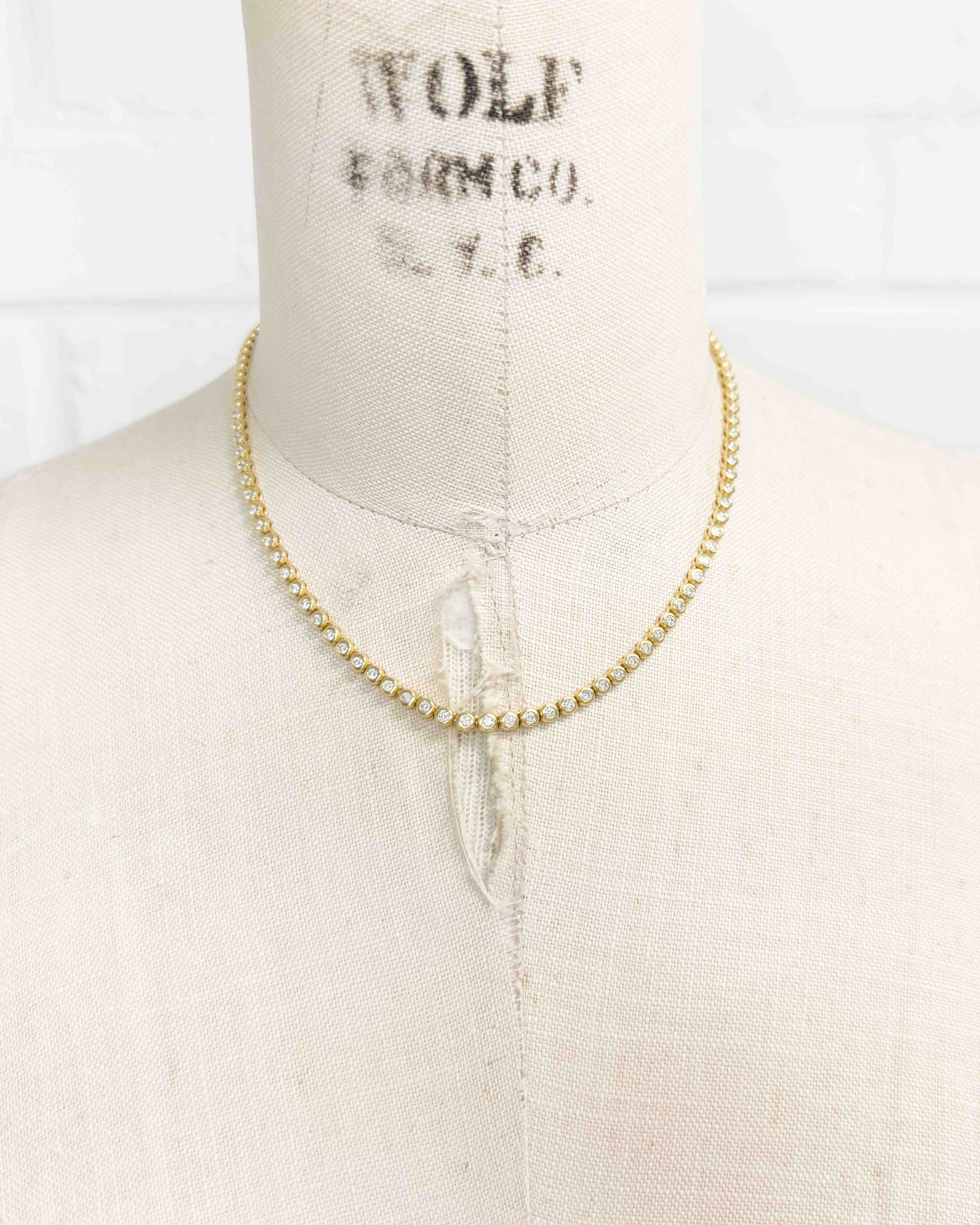 18k Gold Diamond Tennis Necklace