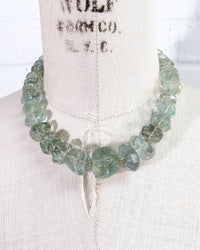 AAA Quality Moss Aquamarine Nugget & 14k Gold Necklace