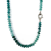 Hand-Knotted Pavé Diamond & Grandidierite Strand Necklace