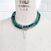 Hand-Knotted Pavé Diamond & Grandidierite Strand Necklace