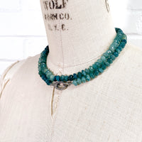 Hand-Knotted Pavé Diamond & Grandidierite Strand Necklace