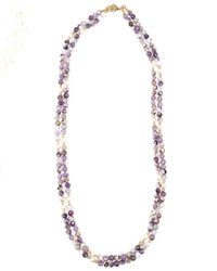 Amethyst & Pearl Double Strand Necklace