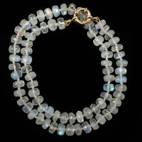 Rainbow Moonstone Knotted Necklace