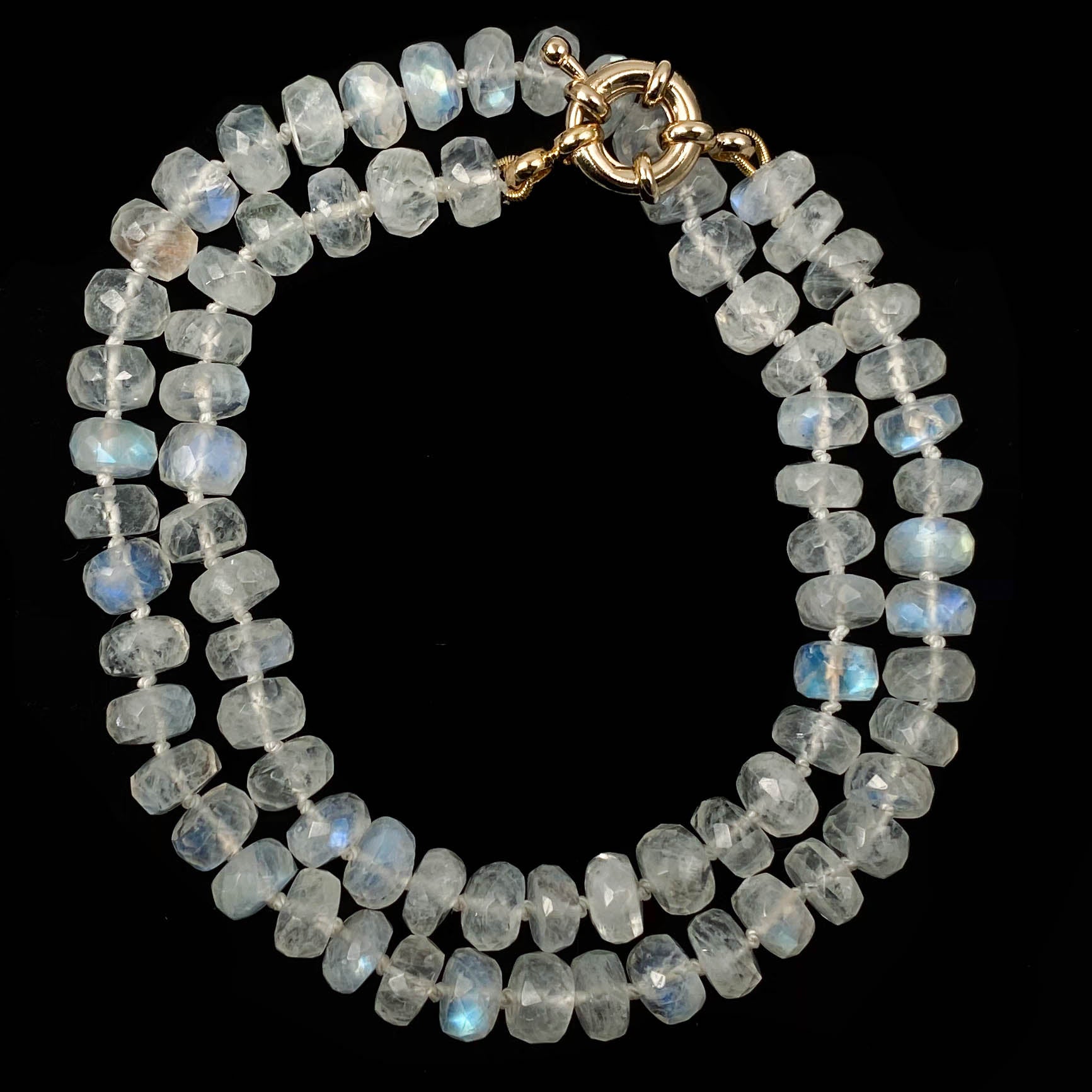 Rainbow Moonstone Knotted Necklace