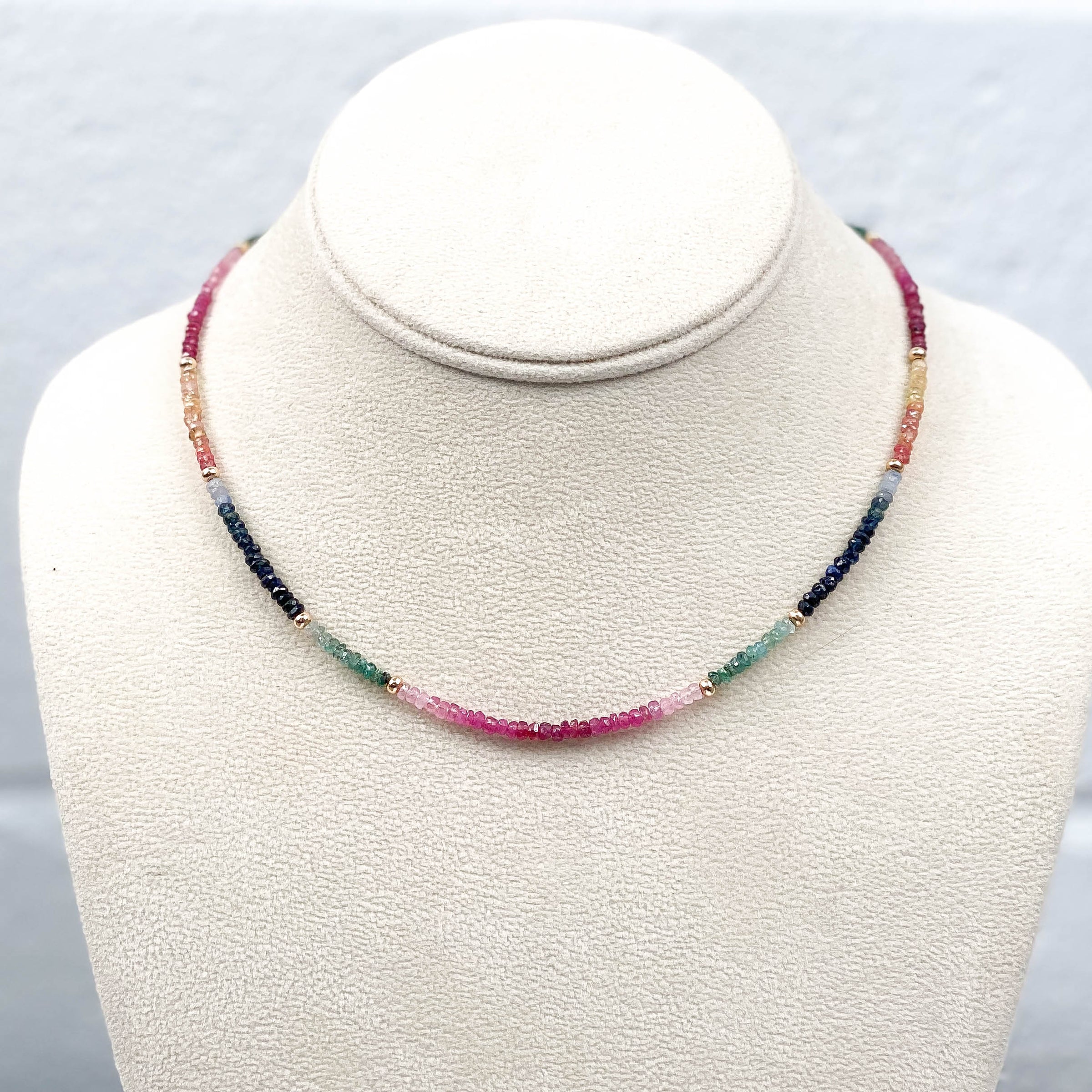 Ruby, Blue & Orange Sapphire, & Emerald Necklace
