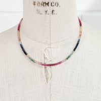 Ruby, Blue & Orange Sapphire, & Emerald Necklace