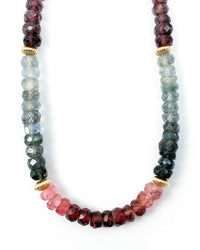 Faceted Multi-Color Spinel Strand Necklace