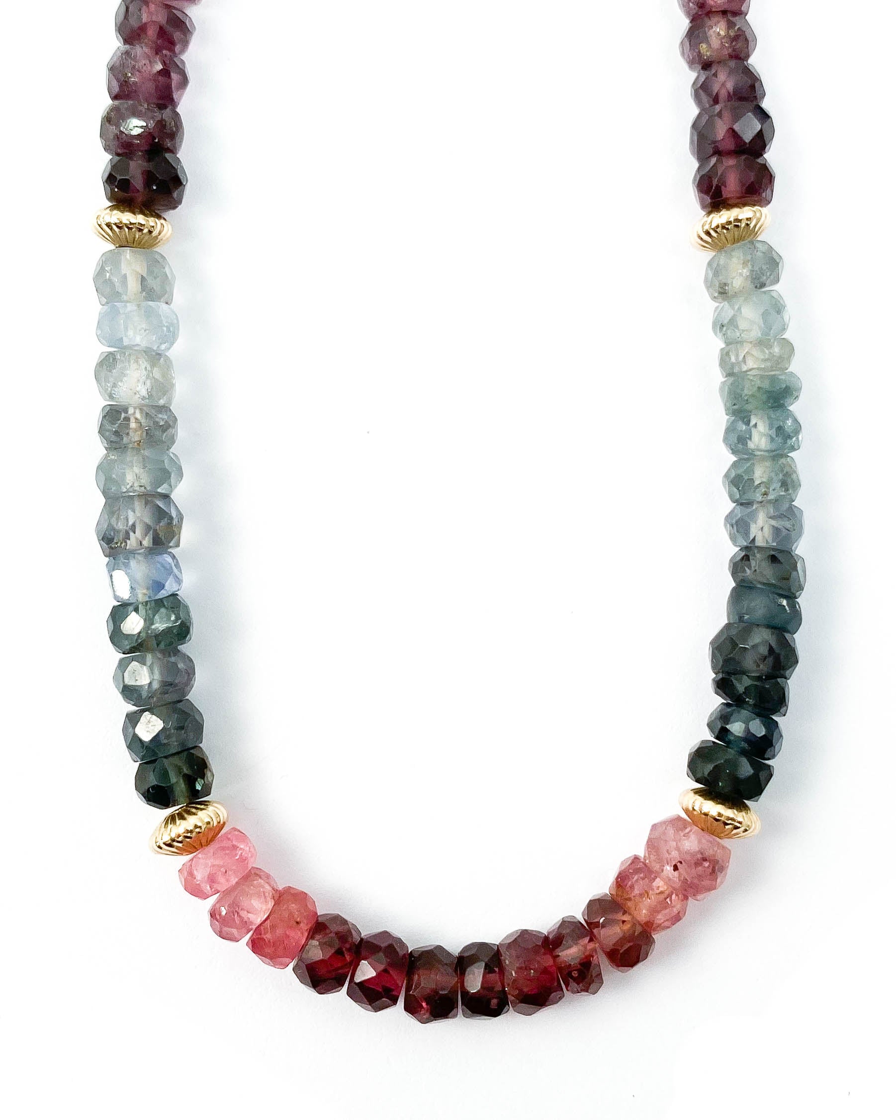 Faceted Multi-Color Spinel Strand Necklace