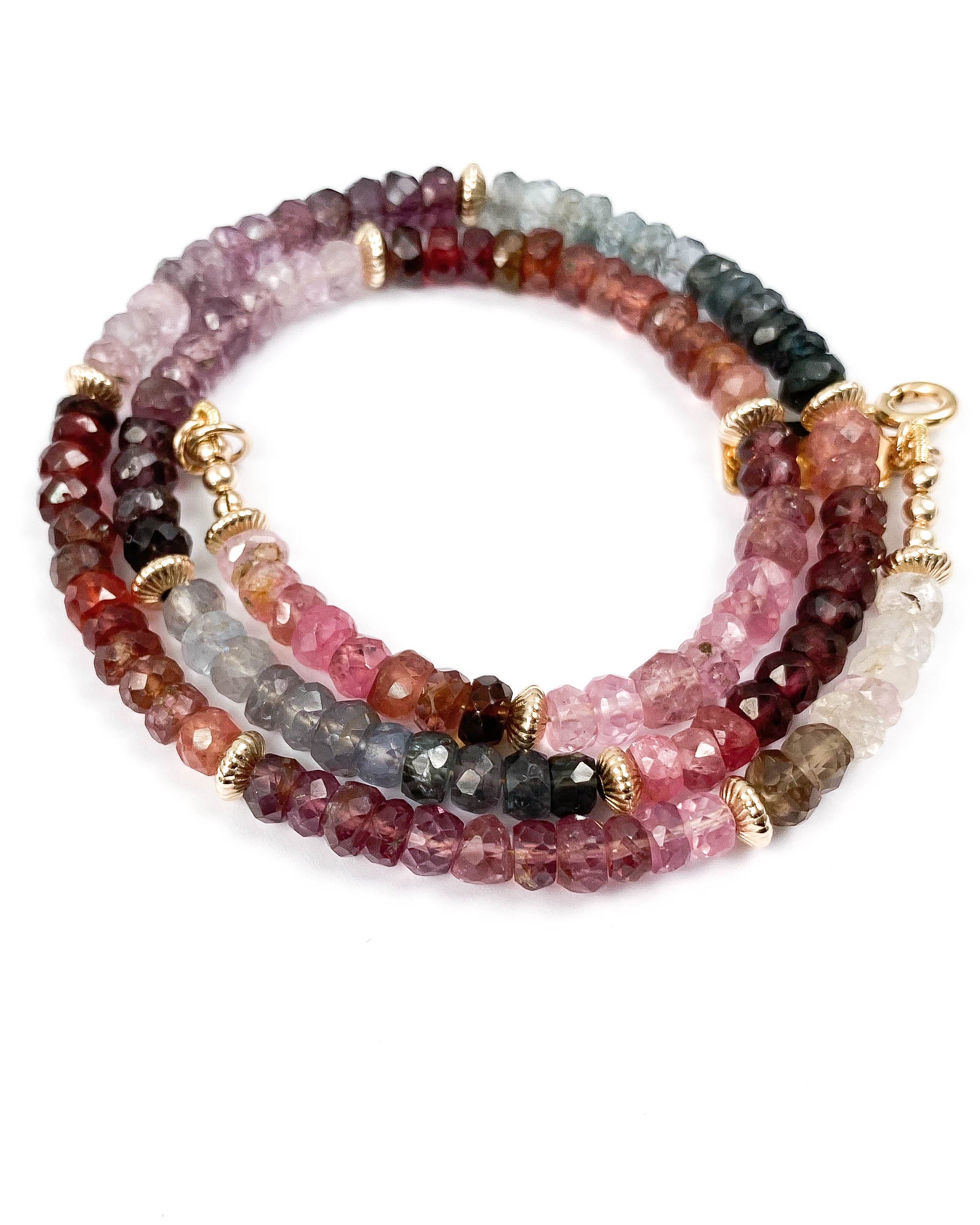 Faceted Multi-Color Spinel Strand Necklace