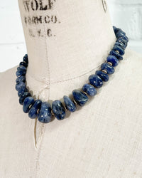 Natural Tumbled Blue Sapphire Necklace
