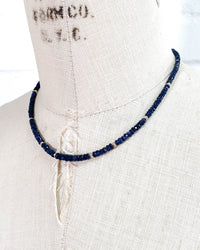 14k Gold Graduated Blue Sapphire Necklace