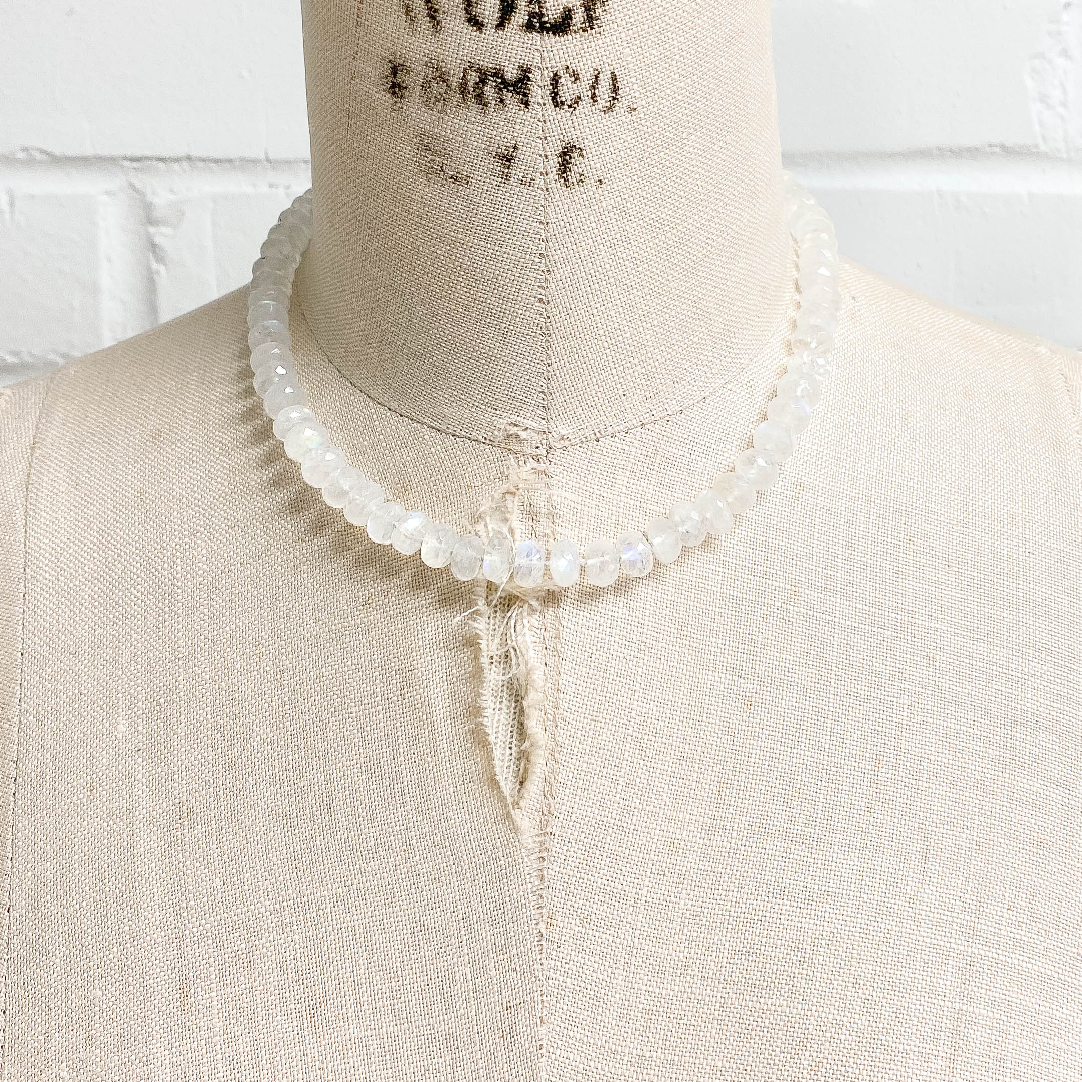 Rainbow Moonstone Knotted Necklace
