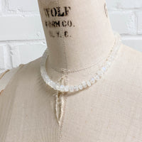 Rainbow Moonstone Knotted Necklace