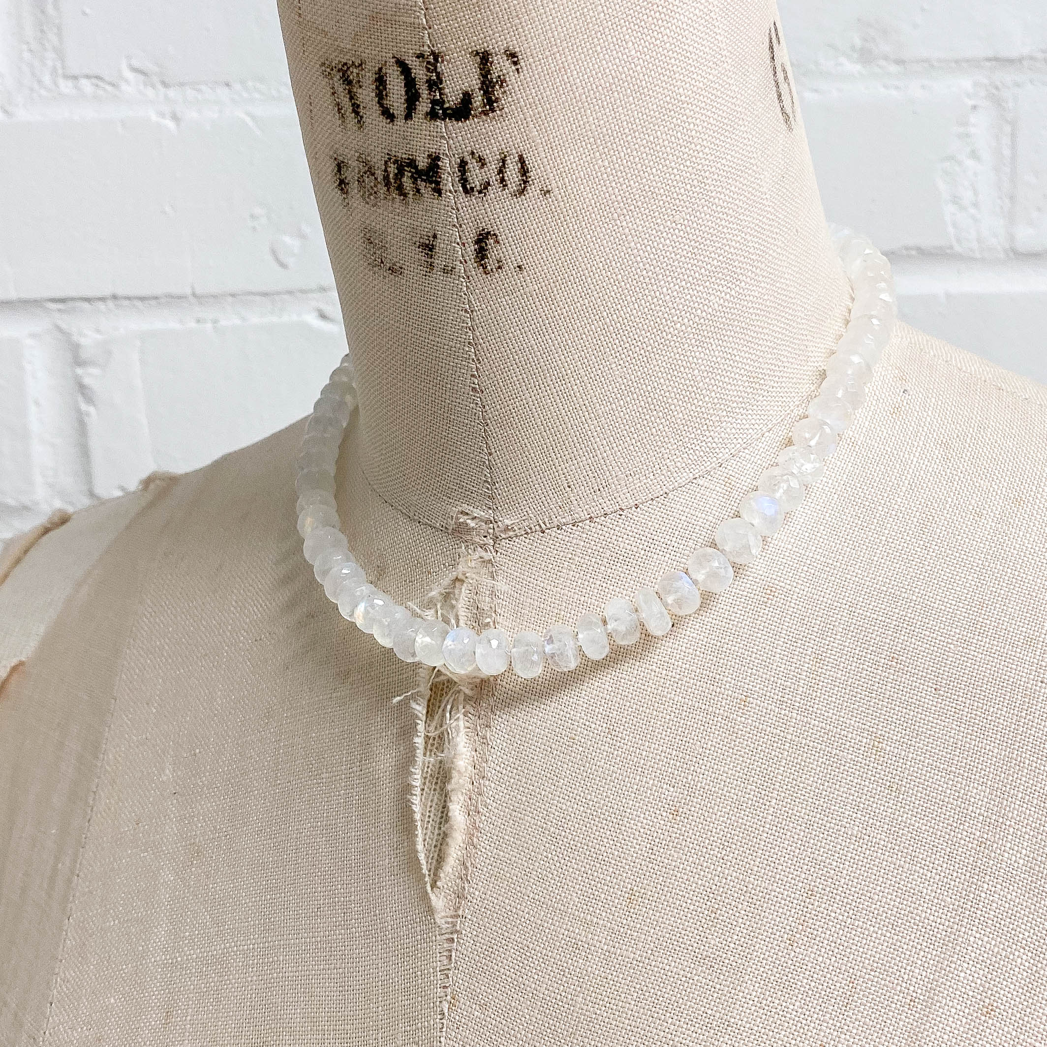 Rainbow Moonstone Knotted Necklace