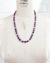 Faceted Amethyst and White Moonstone Strand Necklace