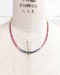 14k Gold Rainbow Sapphire Necklace