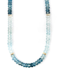 14k Gold Gradient Aquamarine Necklace