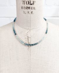 14k Gold Gradient Aquamarine Necklace