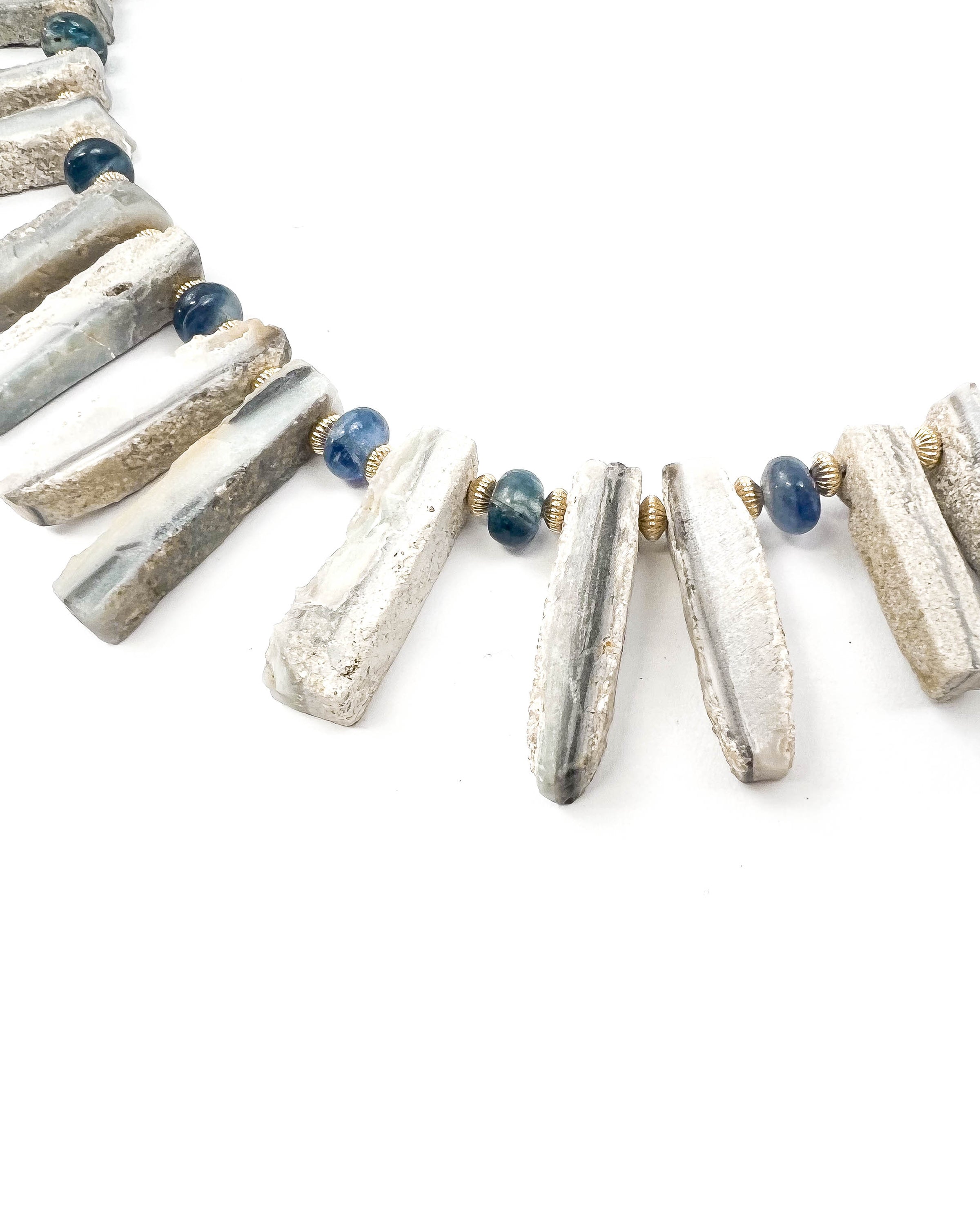 Australian Boulder Opal Geode & Kyanite Necklace