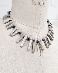 Australian Boulder Opal Geode & Kyanite Necklace