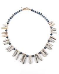 Australian Boulder Opal Geode & Kyanite Necklace