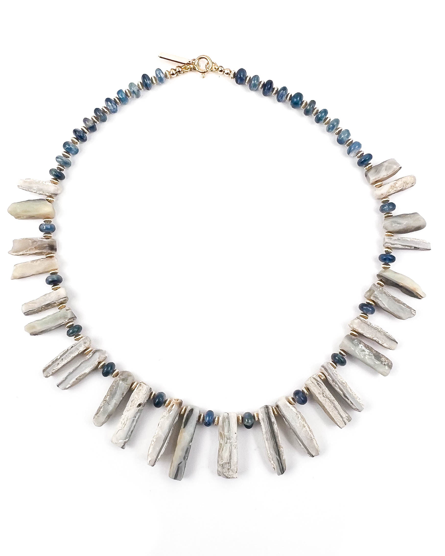 Australian Boulder Opal Geode & Kyanite Necklace