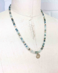 Diamond North Star & Aquamarine Necklace