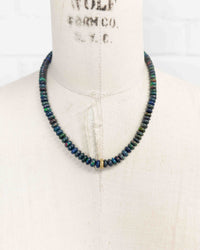 Diamond & Ethiopian Black Opal Strand Necklace