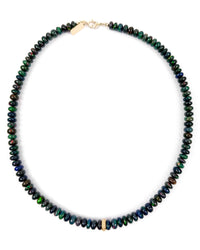 Diamond & Ethiopian Black Opal Strand Necklace