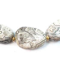 AAA Quality Grey Banded Jasper Nugget Necklace