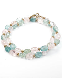 Morganite and Aquamarine Beryl Strand Necklace