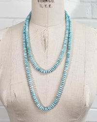 Hand-Knotted Natural Larimar Double or Triple Wrap Strand Necklace