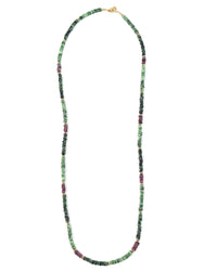 Ruby in Zoisite Long Strand Double Wrap Necklace