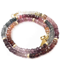 14k Gold Filled Multi Colored Spinel Strand Necklace