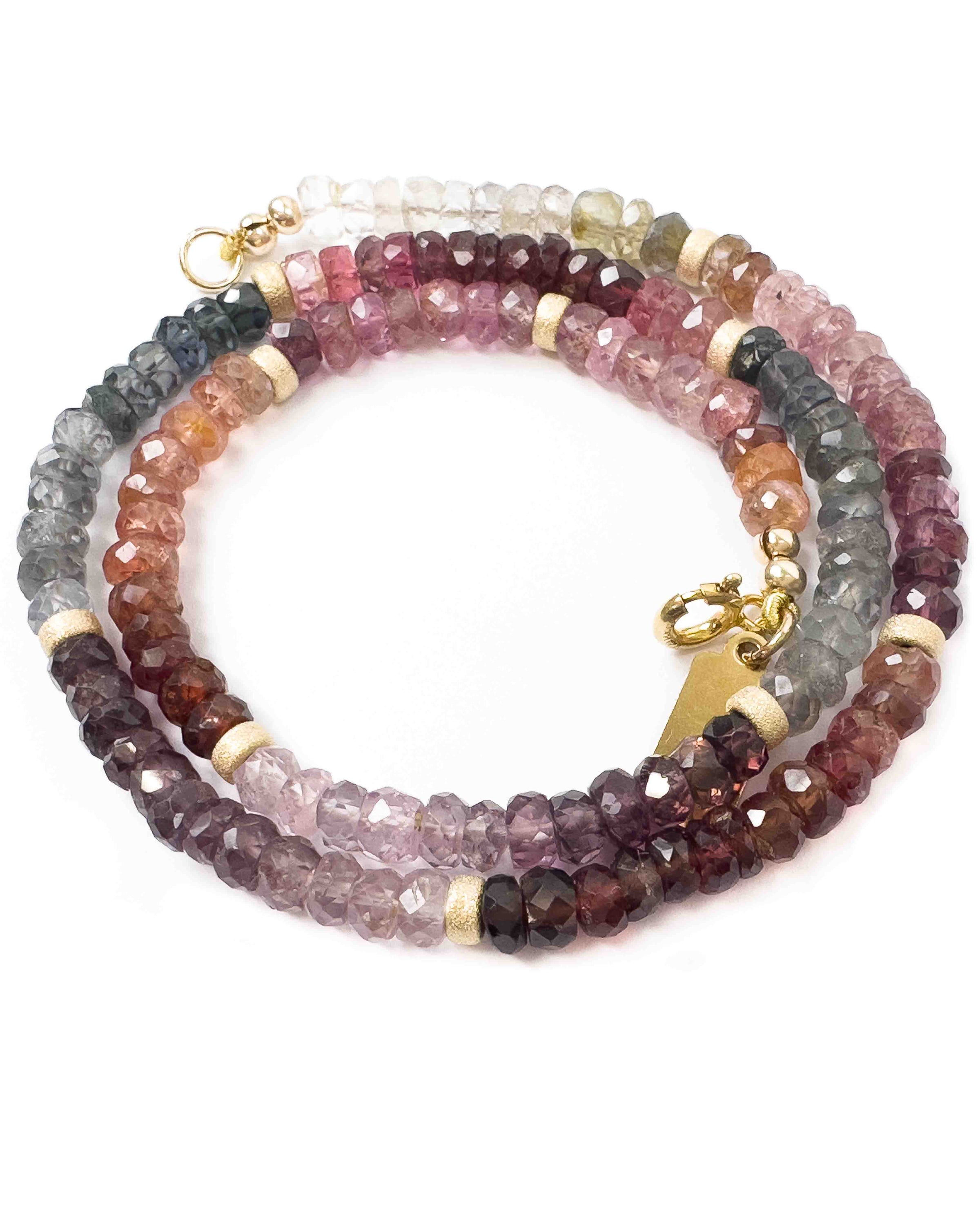 14k Gold Filled Multi Colored Spinel Strand Necklace