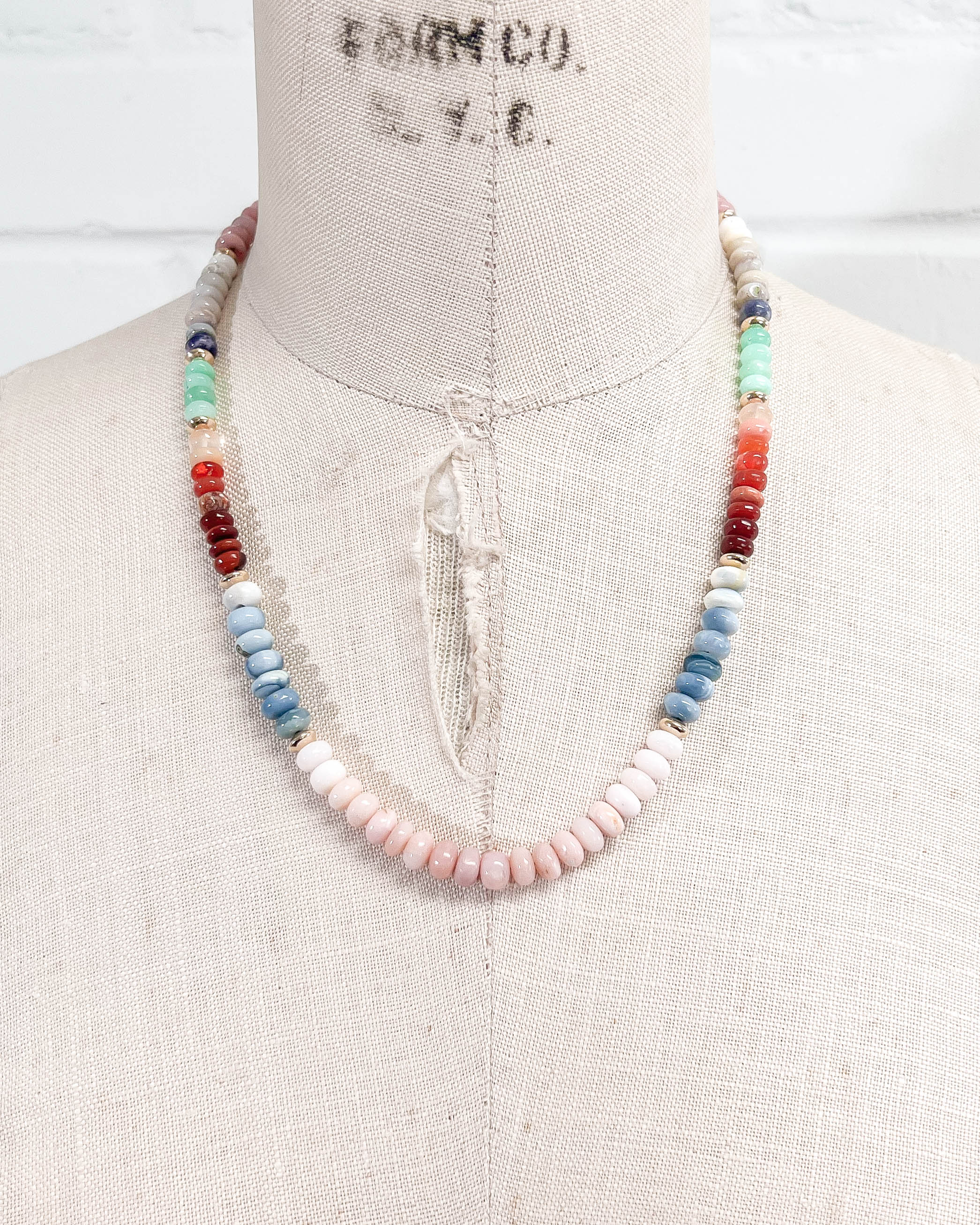 Rainbow Multi-Opal Strand Necklace