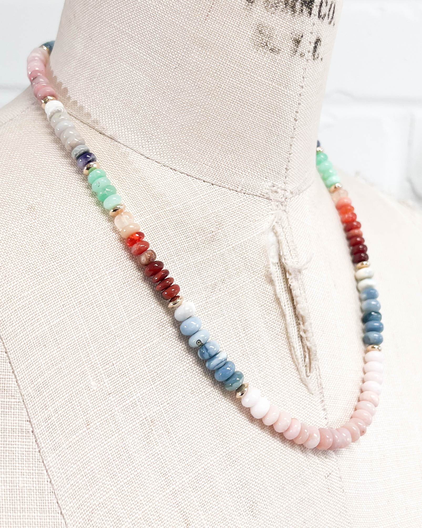 Rainbow Multi-Opal Strand Necklace