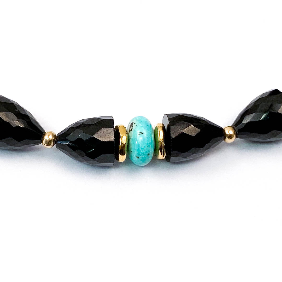 Black Spinel & Arizona Sleeping Beauty Turquoise Necklace