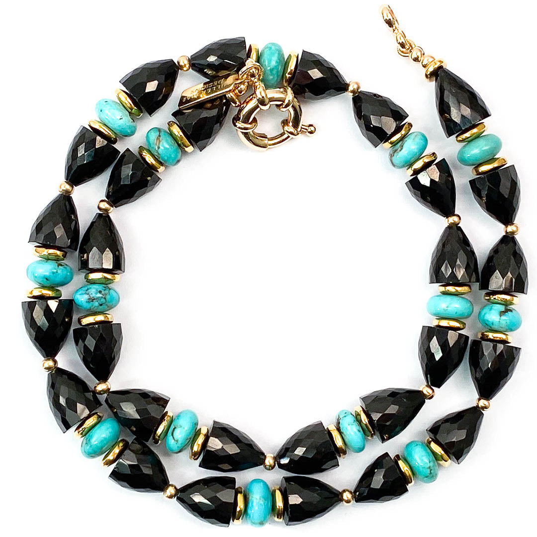 Black Spinel & Arizona Sleeping Beauty Turquoise Necklace