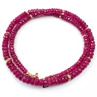 14k Gold & Natural Ruby Necklace