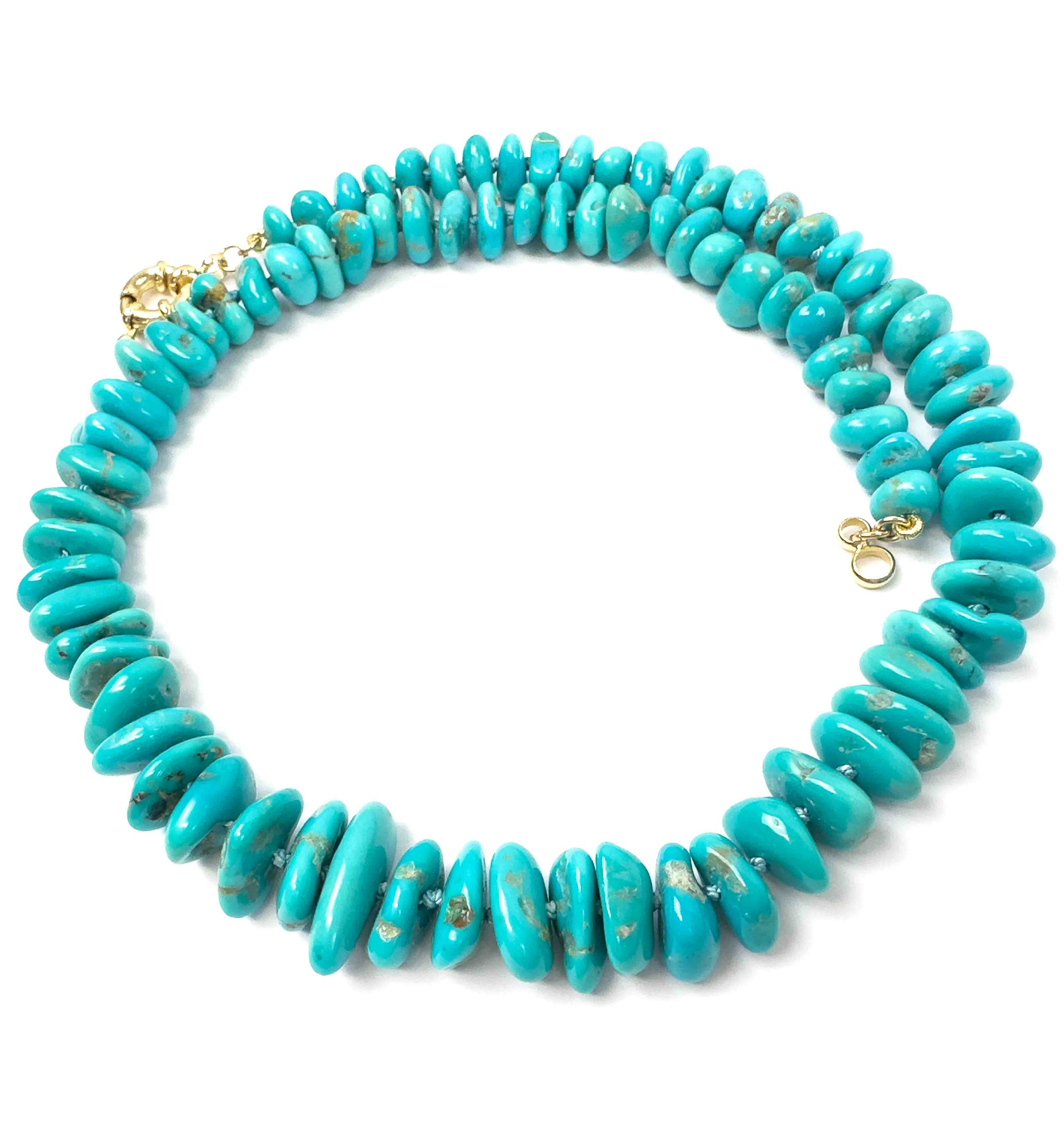 Hand-Knotted Natural Un-Dyed Sleeping Beauty Turquoise Nugget Necklace