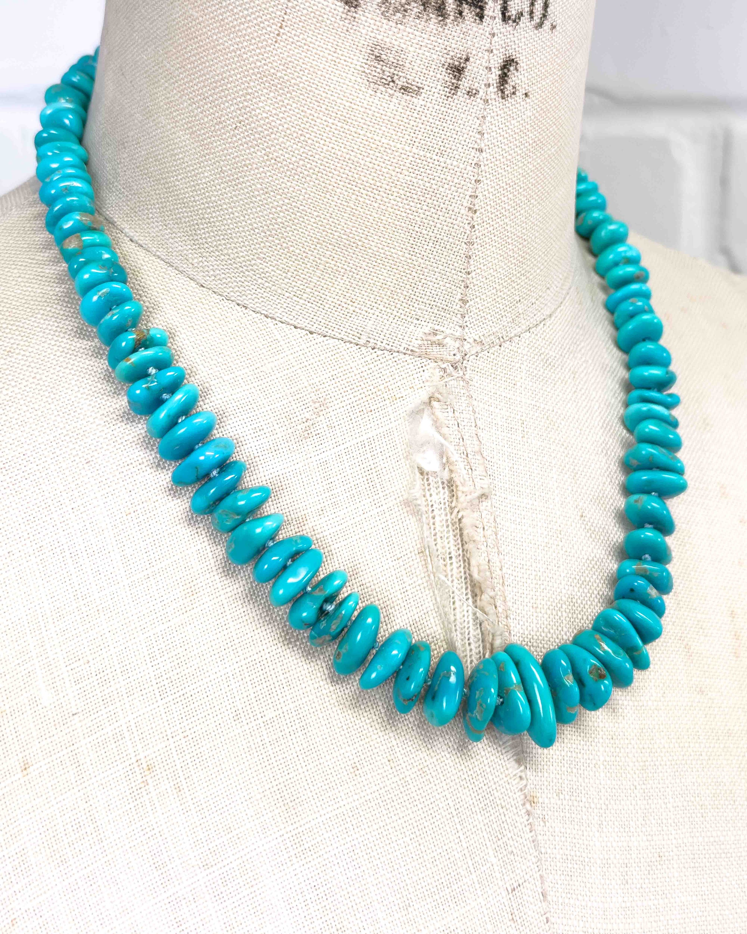 Hand-Knotted Natural Un-Dyed Sleeping Beauty Turquoise Nugget Necklace