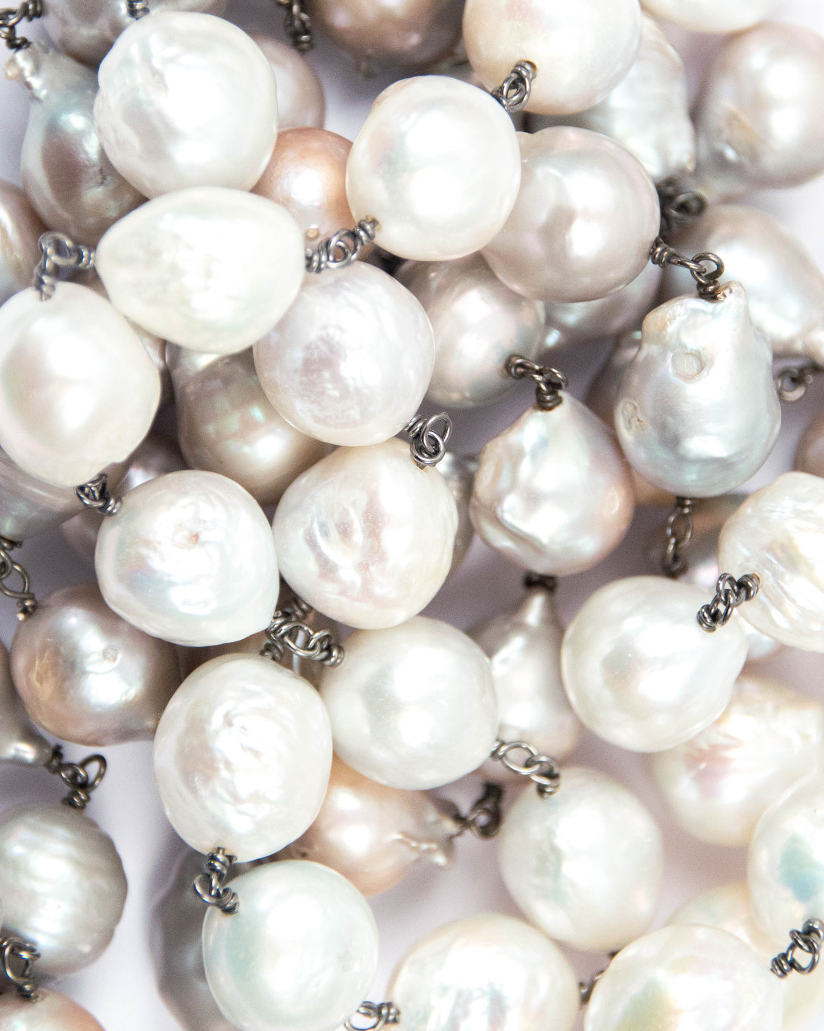 LARGE Grey, Pink, and White Baroque Pearls