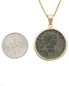 10k Gold Genuine Ancient Roman Coin Necklace (Aurelian; 270-275 A.D.)