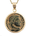 10k Gold Genuine Ancient Roman Coin Necklace (Constantine the Great; 306-337 A.D.)