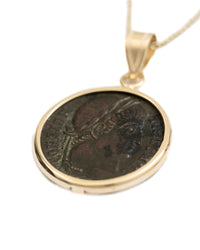 10k Gold Genuine Ancient Roman Coin Necklace (Constantine the Great; 306-337 A.D.)