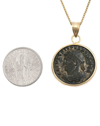 10k Gold Genuine Ancient Roman Coin Necklace (Crispus; 316-326 A.D.)