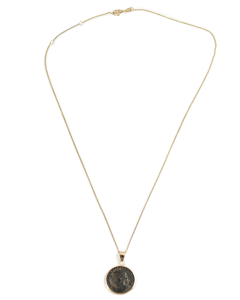 10k Gold Genuine Ancient Roman Coin Necklace (Crispus; 316-326 A.D.)